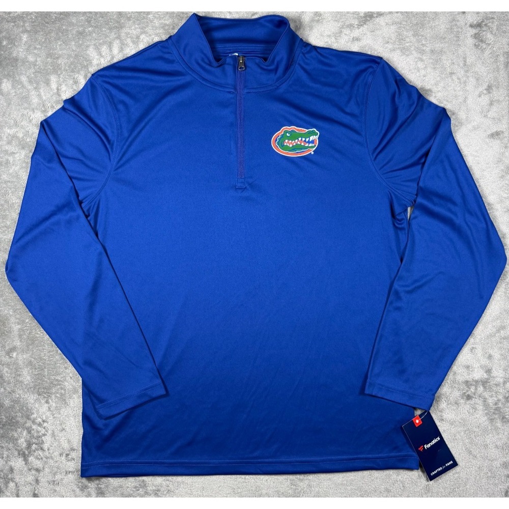 Fanatics Florida Gators Quarter Zip Pullover Shirt Blue Mens Large NWT 32CC